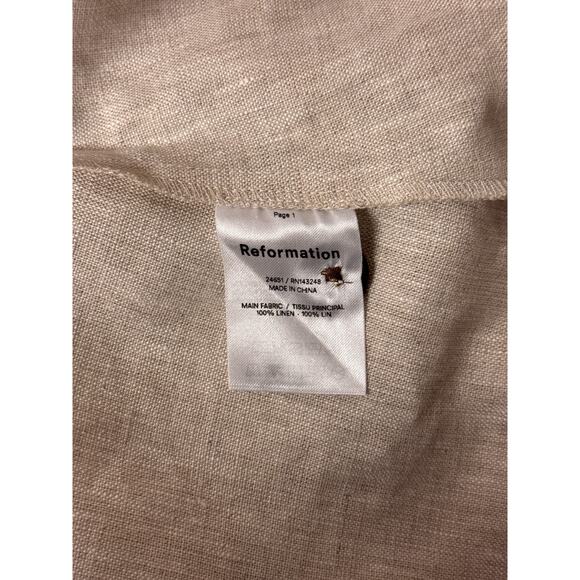 New Reformation Dress 0 Womens Linen Scoop Neck Sleeveless Button Front Mini - Picture 8 of 8